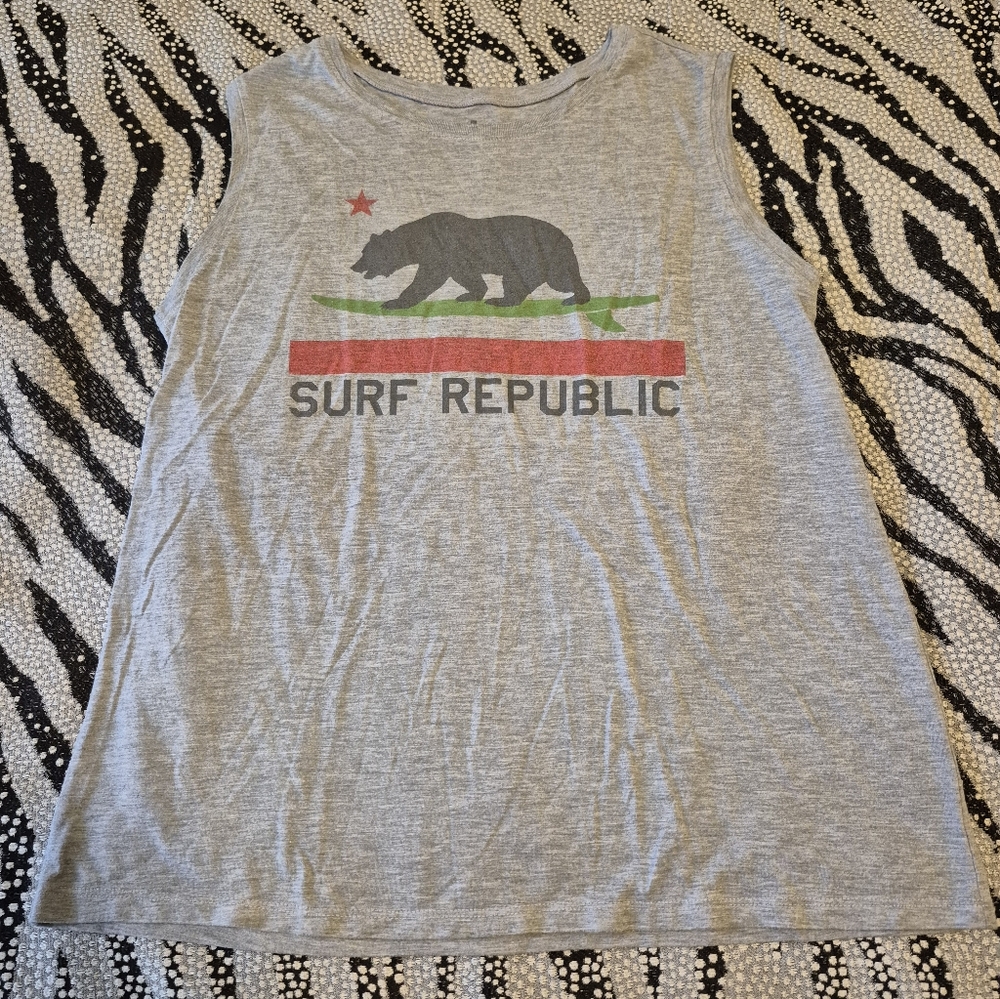 Gray Surf Republic Tank Top